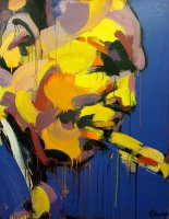 Virginijus Viningas, „Mėlynas džiazas“, 2017, 100 x 80, akrilas, drobė